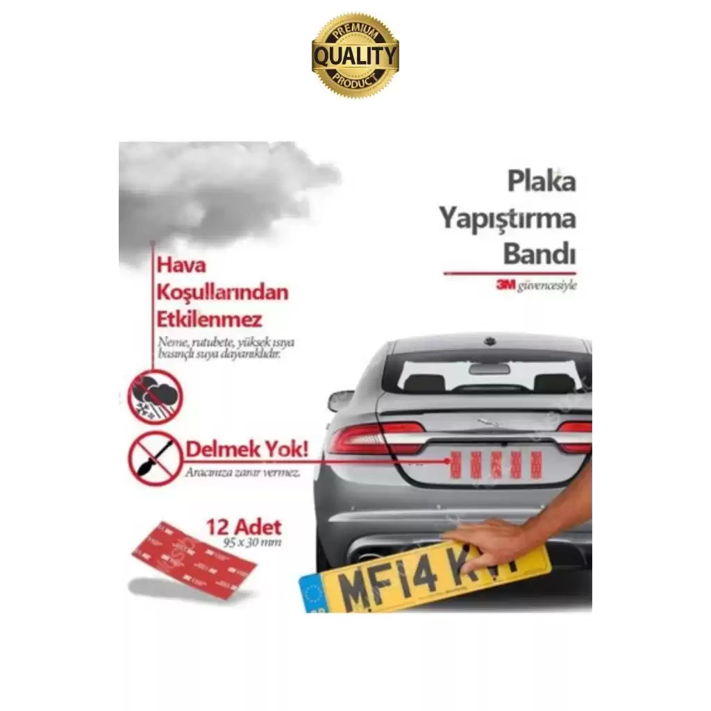 Ekstra Güçlü Suya Dayanıklı Çift Taraflı Otomobil Motosiklet Kamyon Plaka Yapıştırma Montaj Bandı
