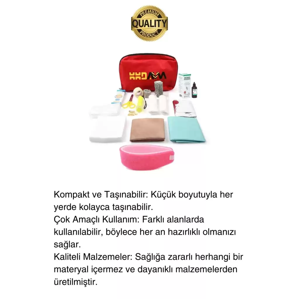 İş Yeri Okul Ev Araç Motosiklet İlk Yardım Seti Çantalı Acil Müdahale Kiti Ecza Dolabı Medikal