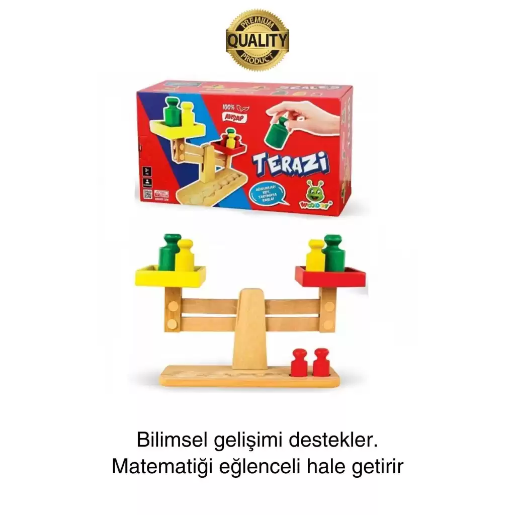 Premium Ahşap Eğitici Öğretici Motor Beceri ve Zeka Geliştiren Çocuk Oyunu Oyuncak Seti Terazi