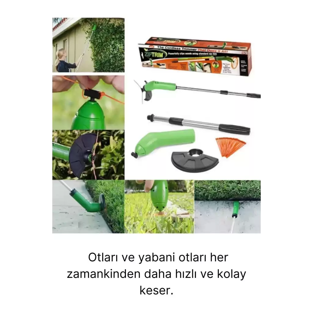 Portatif Mini Çok Fonkiyonlu Güçlü Kablo Gaz Gerektirmez Pilli Bağ Bahçe Çim Ot Biçme Aleti