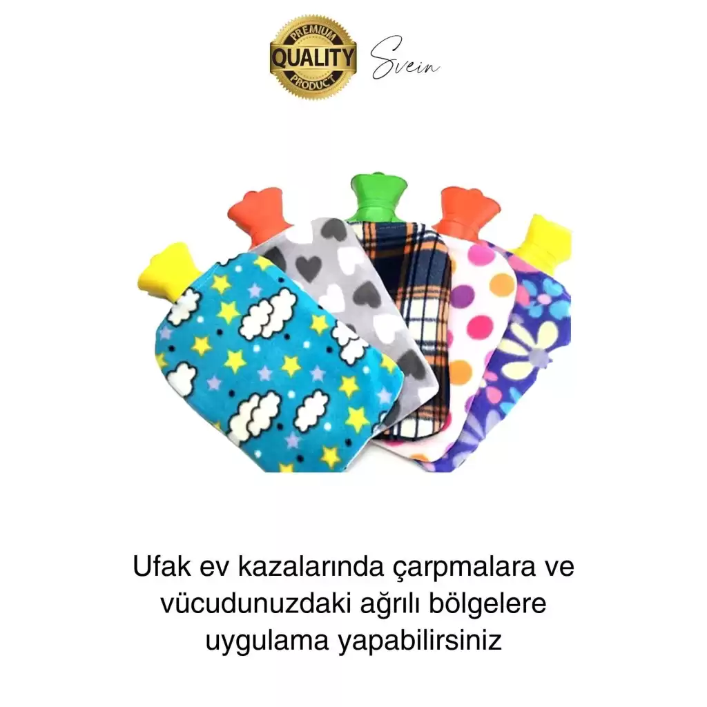 Büyük Boy El Ayak Isıtıcı Kauçuk Polar Kılıflı Sıcak Su Torbası Renkli Doğal Ağrı Rahatlatıcı 2 Lt