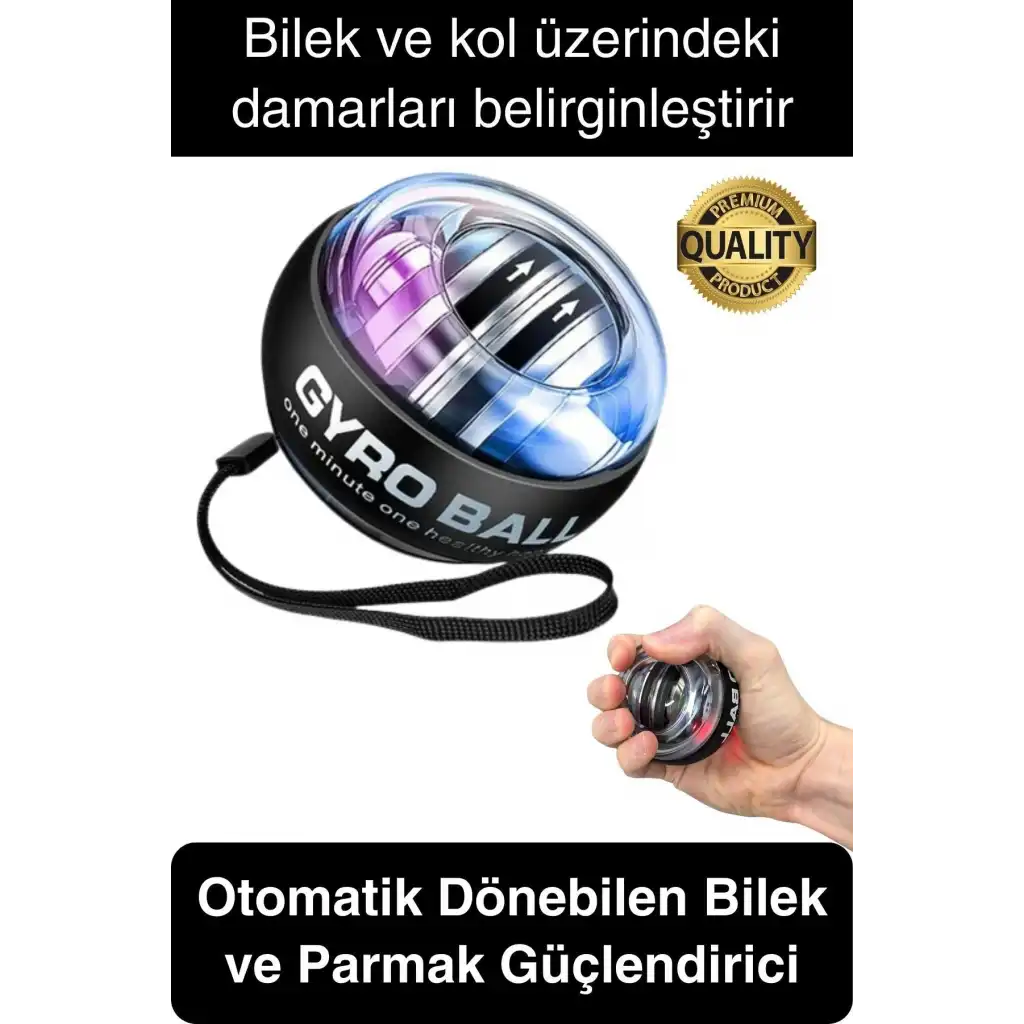 Otomatik Dönen Bilek Güçlendirici Kol Parmak Kas Geliştirici Kuvvet Egzersiz Topu Kavrama Jiroskop