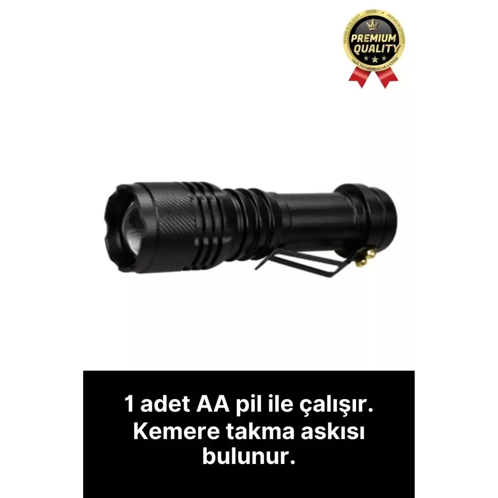 3 Fonksiyonlu Q5 Led Ultra Parlak Uzun Menzilli Pilli Yüksek Işık Gücüyle Acil Durum Kamp El Feneri
