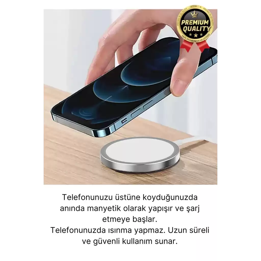 Modern Kablosuz Mıktanıslı Wireless iPhone 11 12 13 14 15 Süper Hızlı 15W Magsafe Şarj Aleti