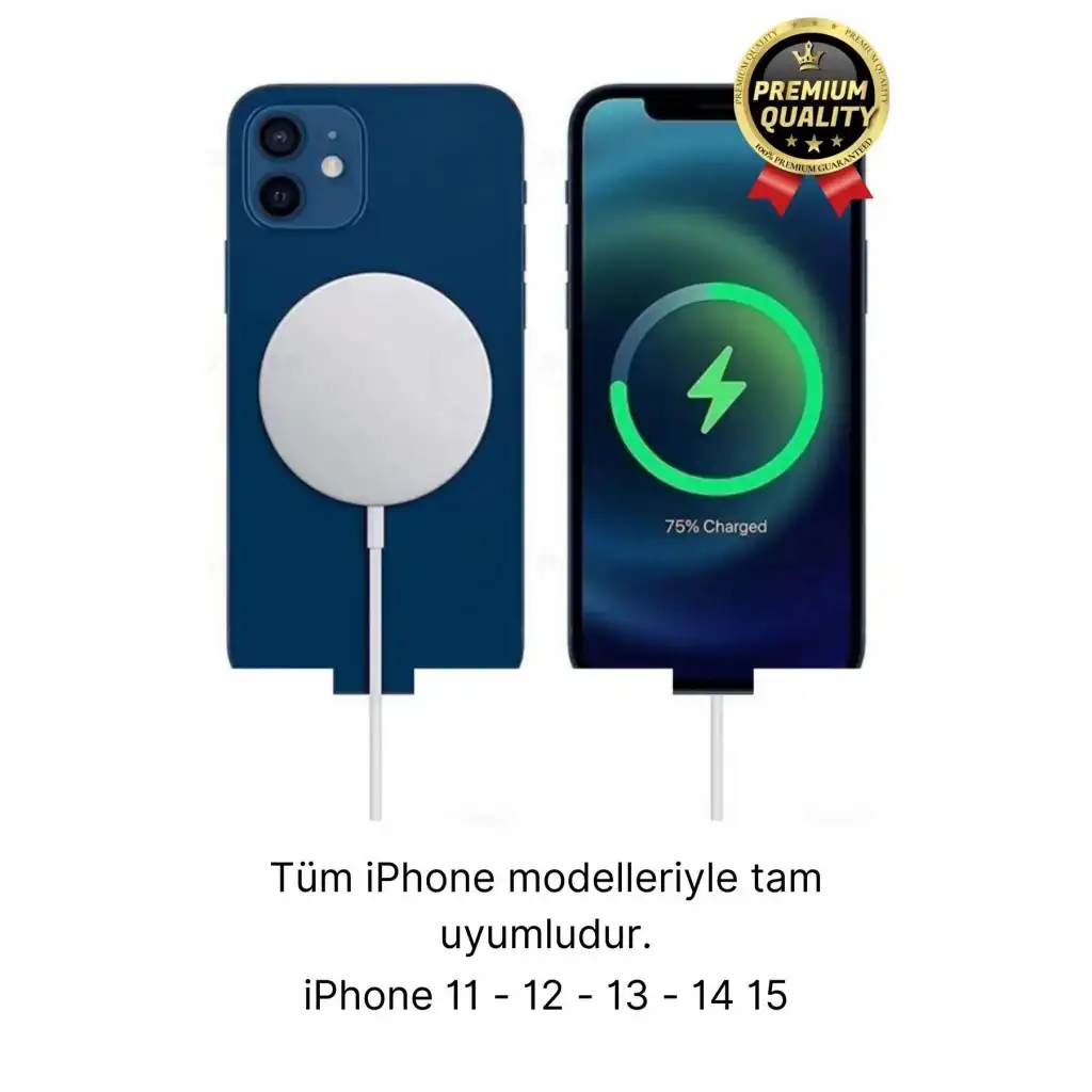 Modern Kablosuz Mıktanıslı Wireless iPhone 11 12 13 14 15 Süper Hızlı 15W Magsafe Şarj Aleti