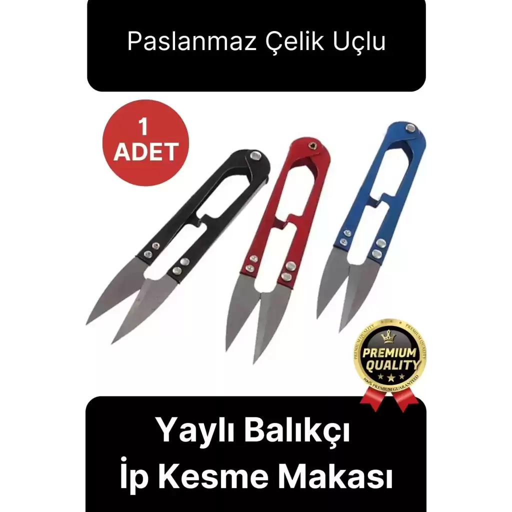 Profesyonel Paslanmaz Çelik Uçlu Yaylı Çok Amaçlı Kamp Doğa Balık Pratik Balıkçı İp Kesme Makası