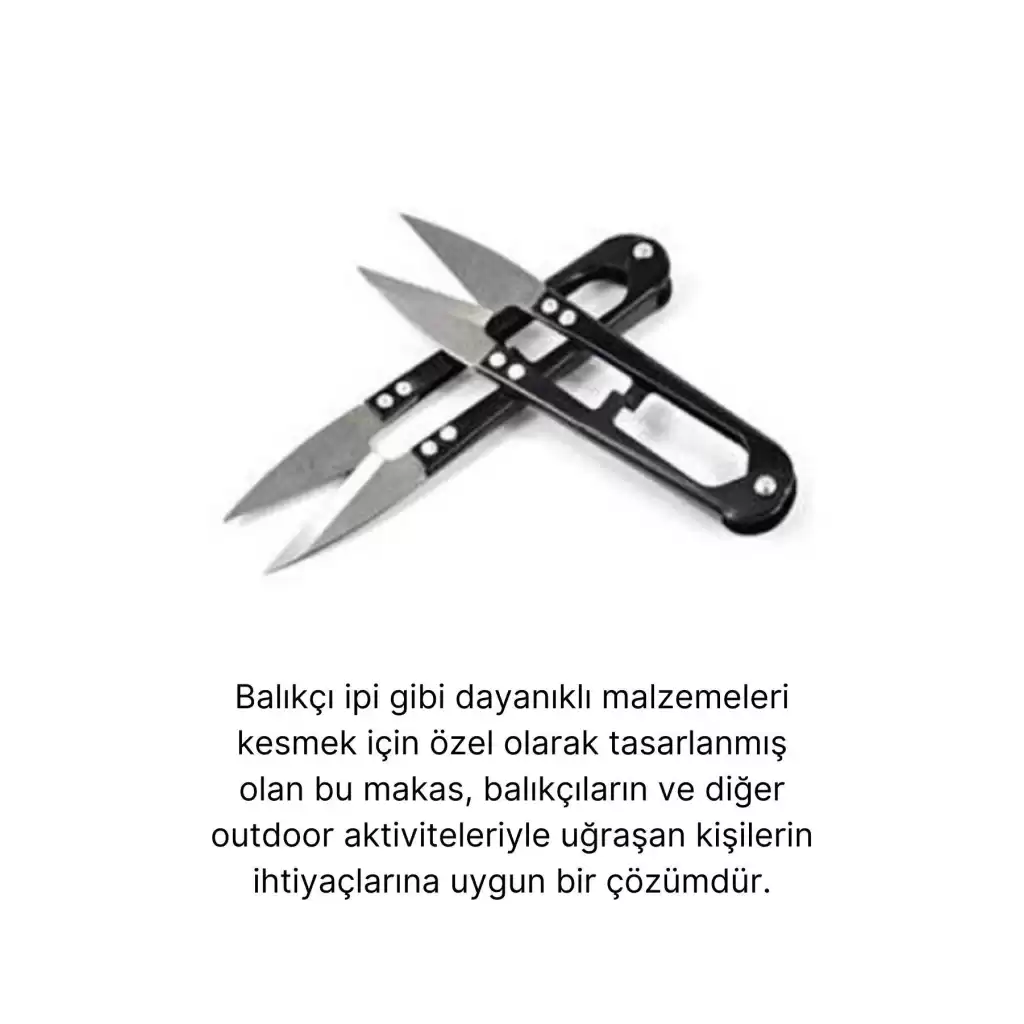 Profesyonel Paslanmaz Çelik Uçlu Yaylı Çok Amaçlı Kamp Doğa Balık Pratik Balıkçı İp Kesme Makası