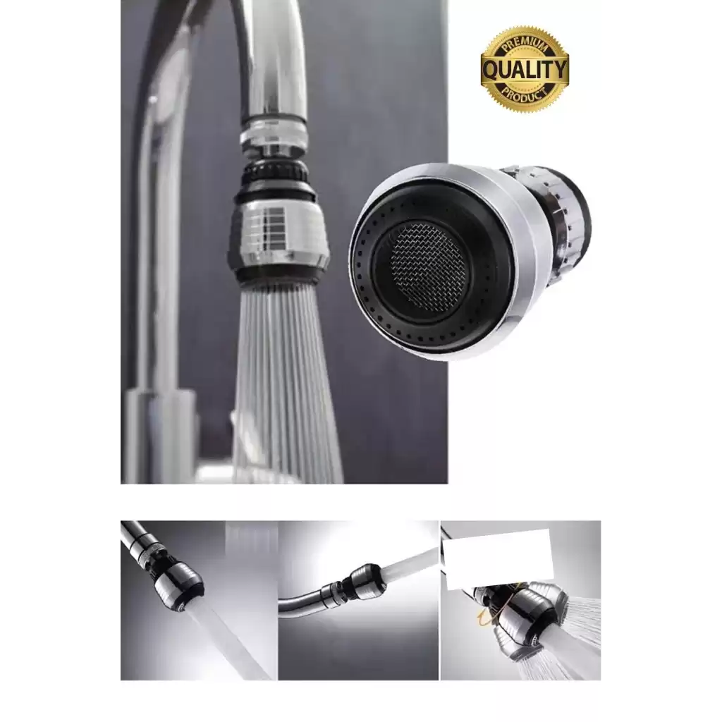 Premium 2 Modlu 360° Dönebilen Perlatör Başlığı Mutfak Lavabo Su Tasarrufu Musluk Ucu Şık Tasarım