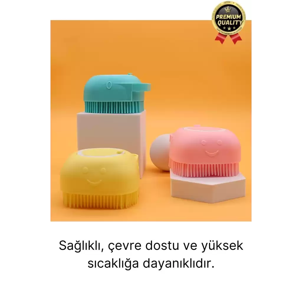 Çok Amaçlı Silikon Evcil Hayvan Bebek Çocuk Şampuan Hazneli Banyo Masaj Tarak Duş Fırçası Kesesi