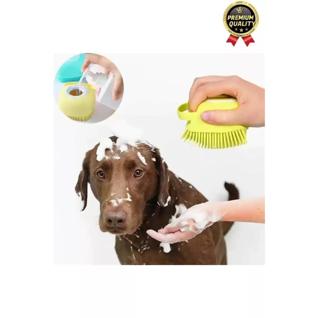 Çok Amaçlı Silikon Evcil Hayvan Bebek Çocuk Şampuan Hazneli Banyo Masaj Tarak Duş Fırçası Kesesi