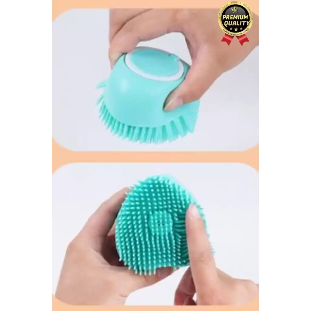 Çok Amaçlı Silikon Evcil Hayvan Bebek Çocuk Şampuan Hazneli Banyo Masaj Tarak Duş Fırçası Kesesi