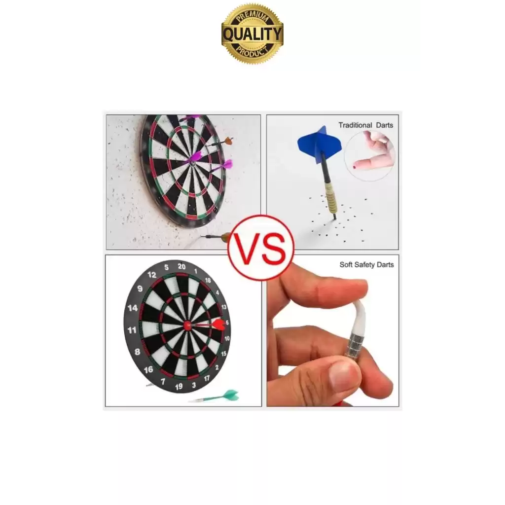Premium 44 cm Dart Tahtası Seti Metal Uçlu 6 Ok Parti Eğlence Cafe Hediye Hobi Oyun Aktivite Her Yaş