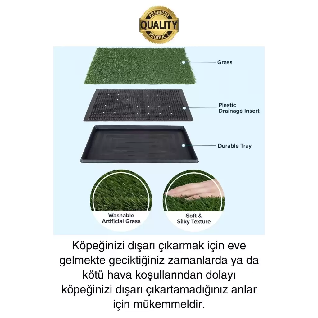 Özel Üretim 3 Katlı Evcil Hayvan Tuvalet Eğitim Halısı Yavru Köpek Yapay Çim Pet Park Temizlenebilir