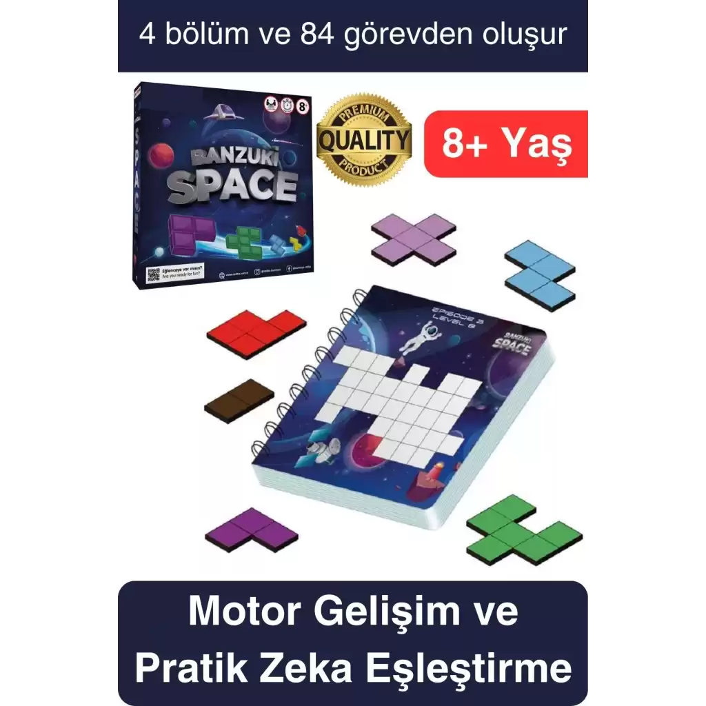 Premium Hayal Gücü Eşleştirme Beceri ve Zeka Geliştirici Banzuki Space Uzay Eğitici Akıl Oyun Seti