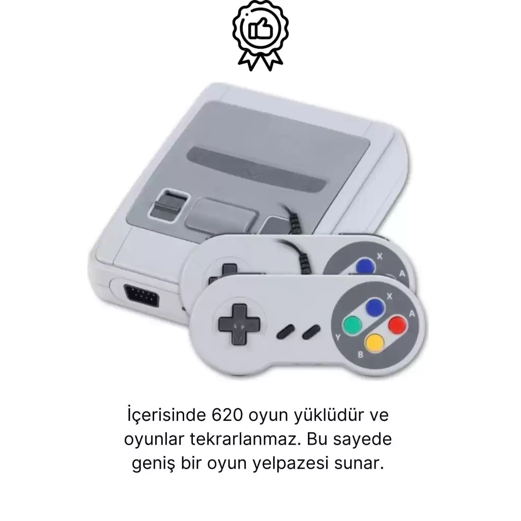 Premium HD Klasik 8 Bit 620 Oyunlu Televizyon Çift 2 Kontrol Kollu Nostalji Super Mini Retro Atari
