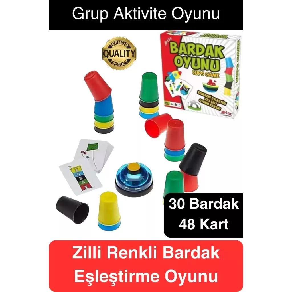 Eğitici Renk Bardak Eşleştirme Zeka Beceri Oyunu Hızlı Zili Çal Yetenek ve Grup Aktivitesi Özel Gün