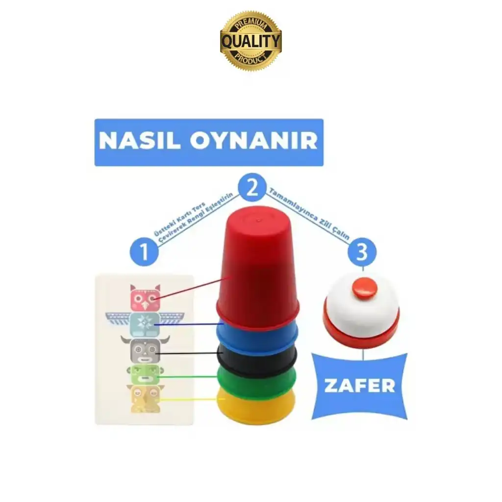 Eğitici Renk Bardak Eşleştirme Zeka Beceri Oyunu Hızlı Zili Çal Yetenek ve Grup Aktivitesi Özel Gün