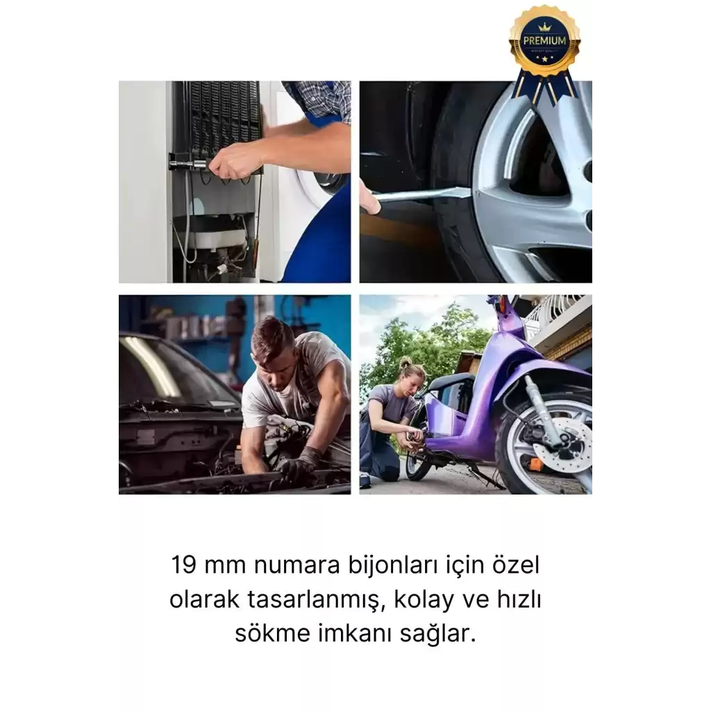 Yüksek Kalite Garantili İstavroz Çelik Nikelajlı 19mm Numara Tek Kol Pipo L Bijon Sökme Anahtarı