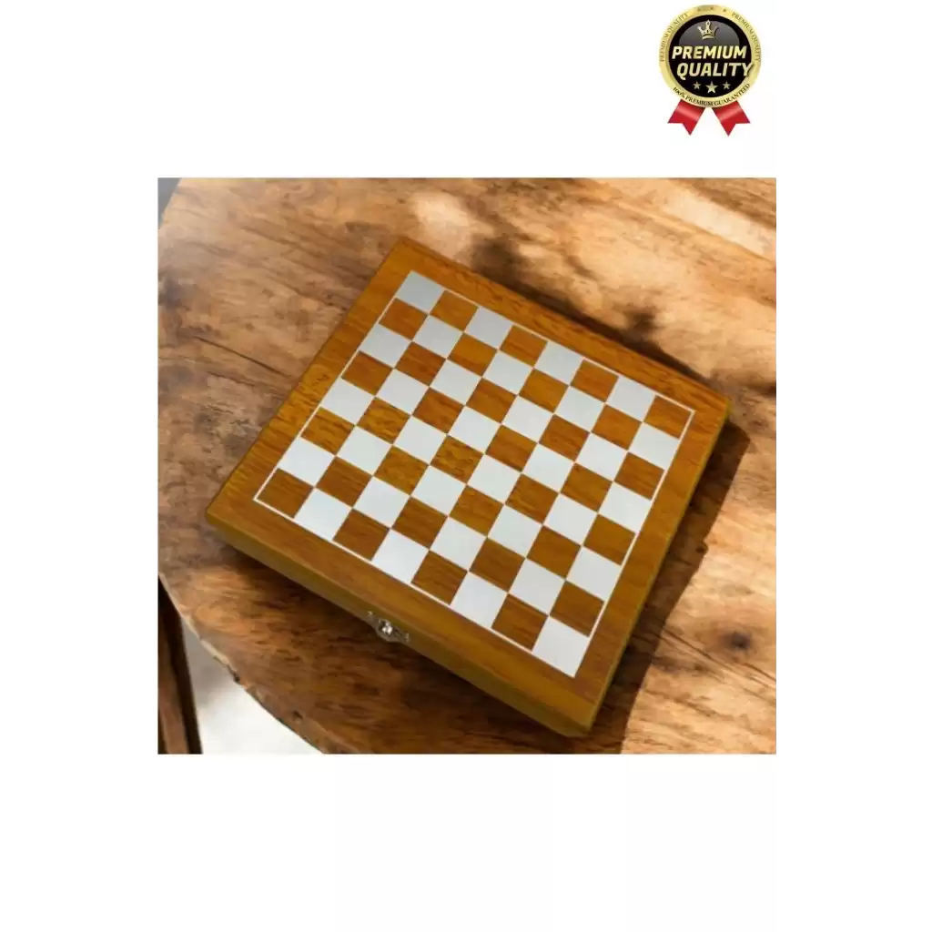 Deluxe Paslanmaz Çelik 8.Oz 2 Shot Bardaklı Satrançlı Ahşap Kutulu Alkol Deri Matara Seti 20*18 Cm