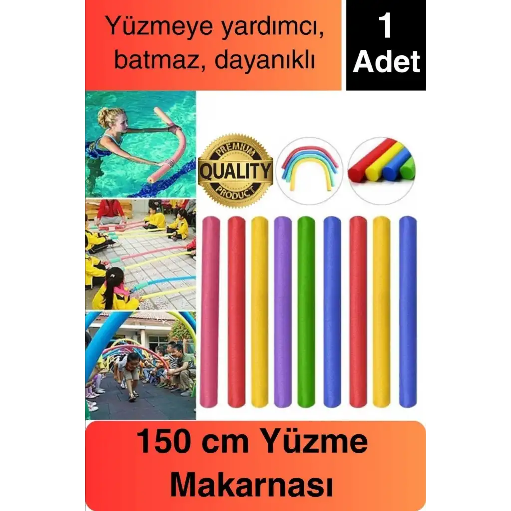 Renkli Dayanıklı Deniz Havuz Yüzme Makarnası Tatil Yüzücü Batmayan Sosis Köpüğü Yardımcı 1 Adet