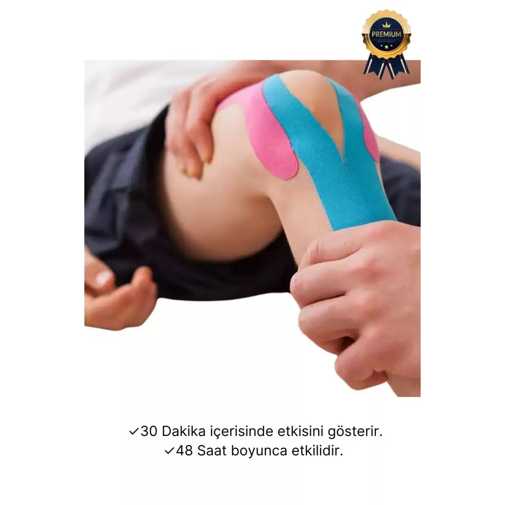 Hızlı Etkili Siyah Bel Diz Omuz Boyun Sırt Bacak Kas Eklem Kinezyo Ağrı IsıI Bandı 5cm x 5m