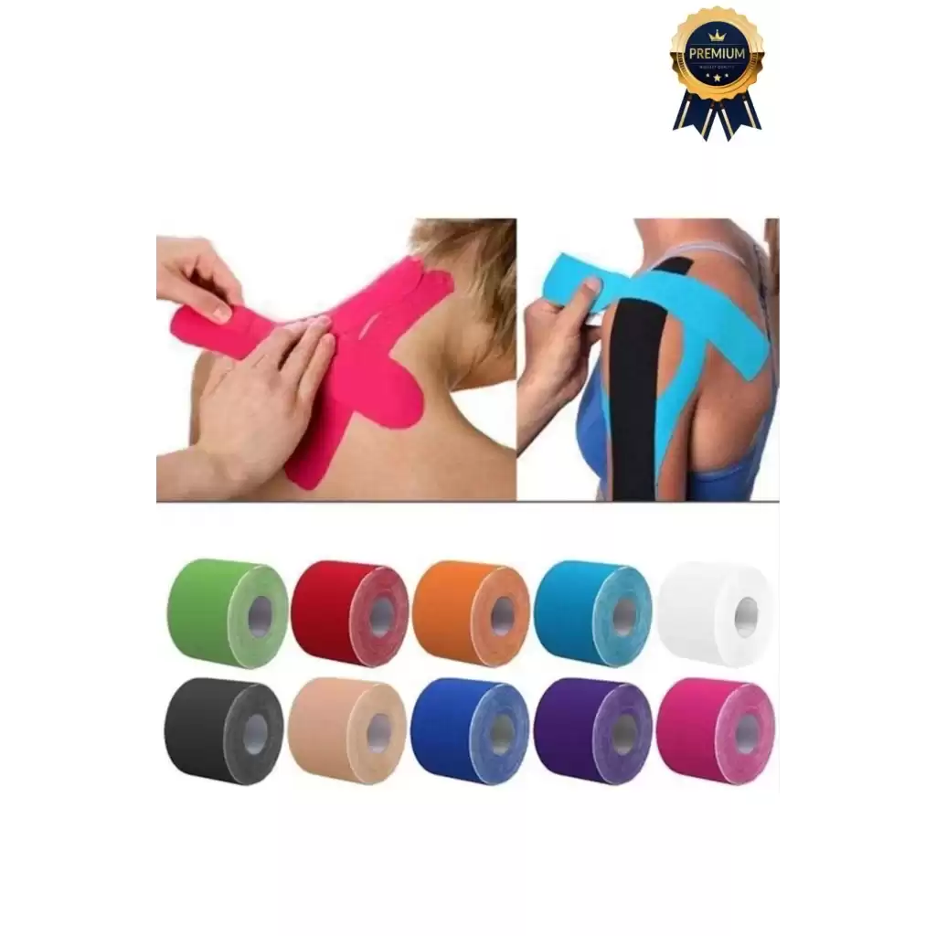 Hızlı Etkili Siyah Bel Diz Omuz Boyun Sırt Bacak Kas Eklem Kinezyo Ağrı IsıI Bandı 5cm x 5m