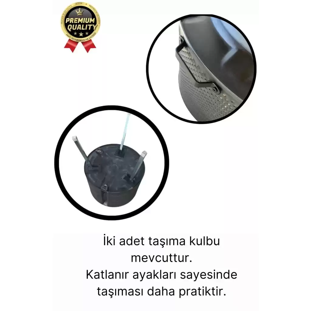 Premium Dekoratif Estetik Şık Taşınabilir Ayaklı Isıya Dayanıklı Bahçe Şöminesi Ateş Kovası Çukuru