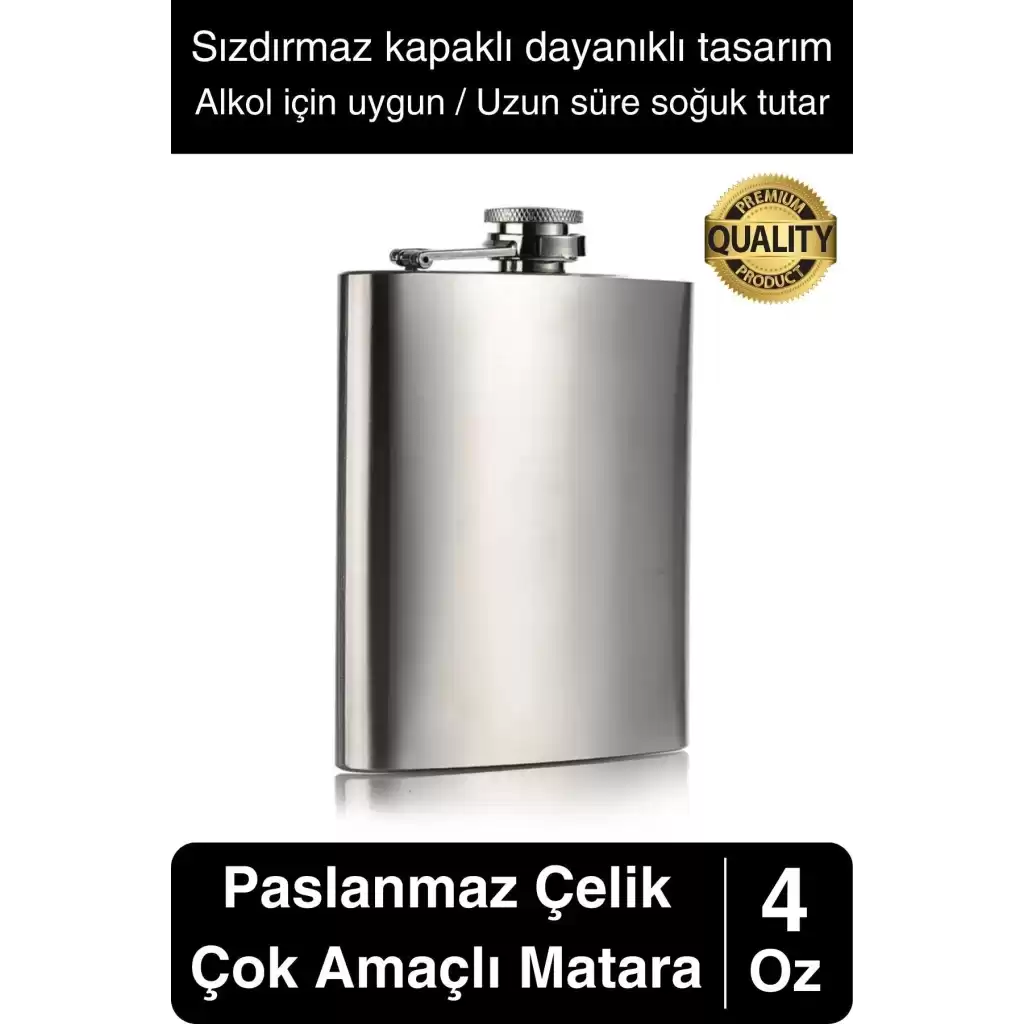 Limited Edition Sızdırmaz Paslanmaz Çelik 4 Oz Sıvı İçecek Kamp Cep Su Matarası Dayanıklı