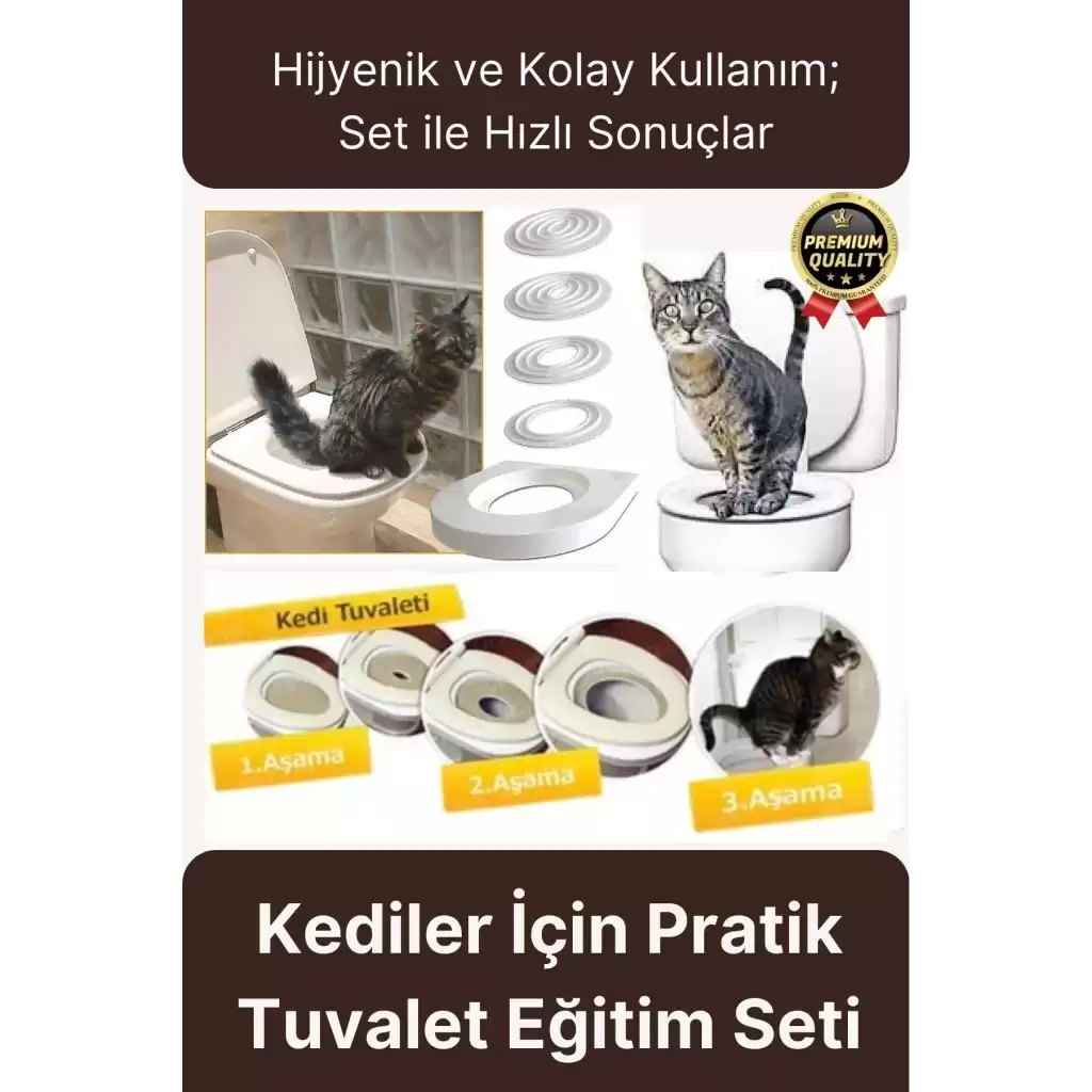Kolay Kullanım Hijyenik Pratik Kum Kabı Yavru Yetişkin Kedi Wc Tuvalet Alıştırma Klozet Eğitim Seti