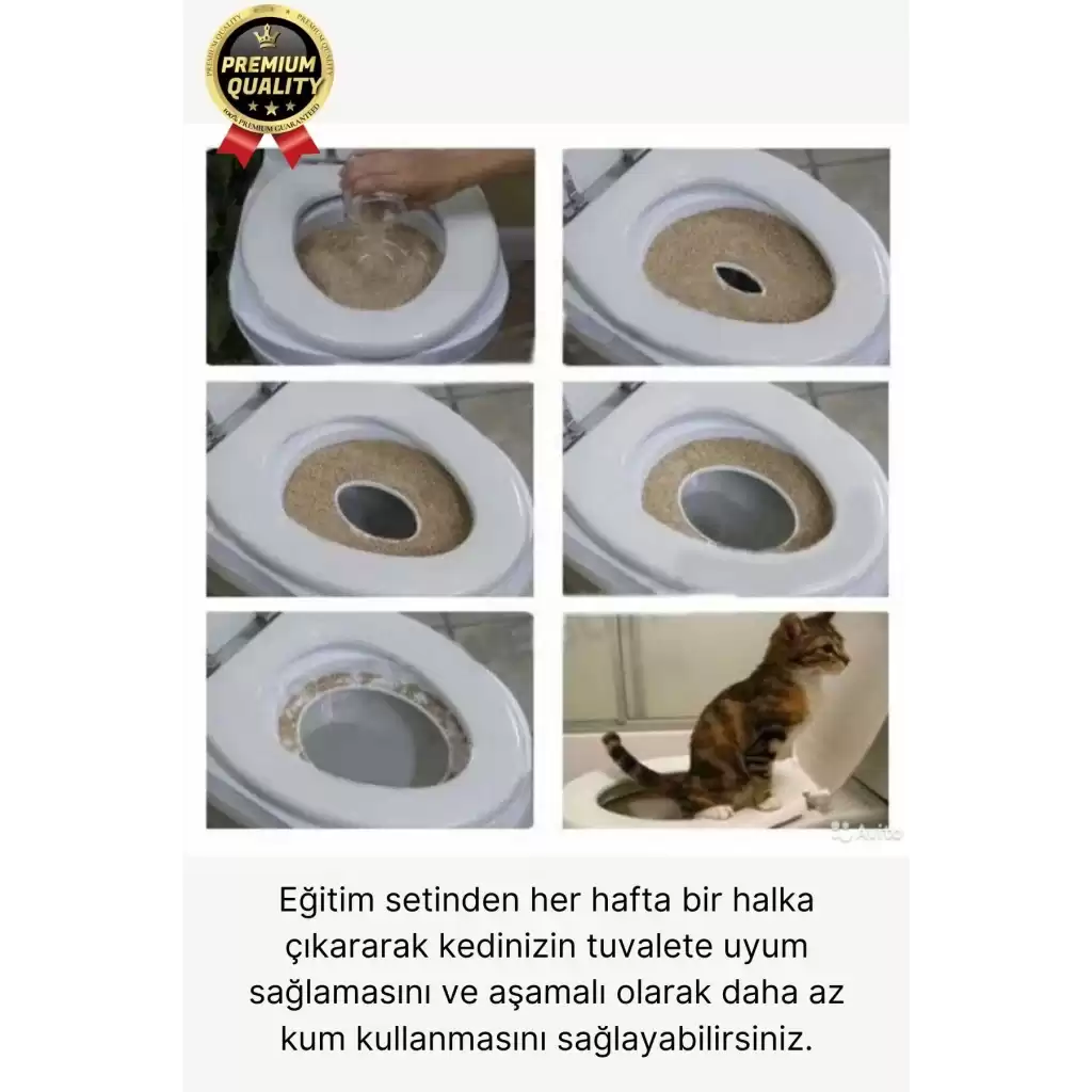 Kolay Kullanım Hijyenik Pratik Kum Kabı Yavru Yetişkin Kedi Wc Tuvalet Alıştırma Klozet Eğitim Seti