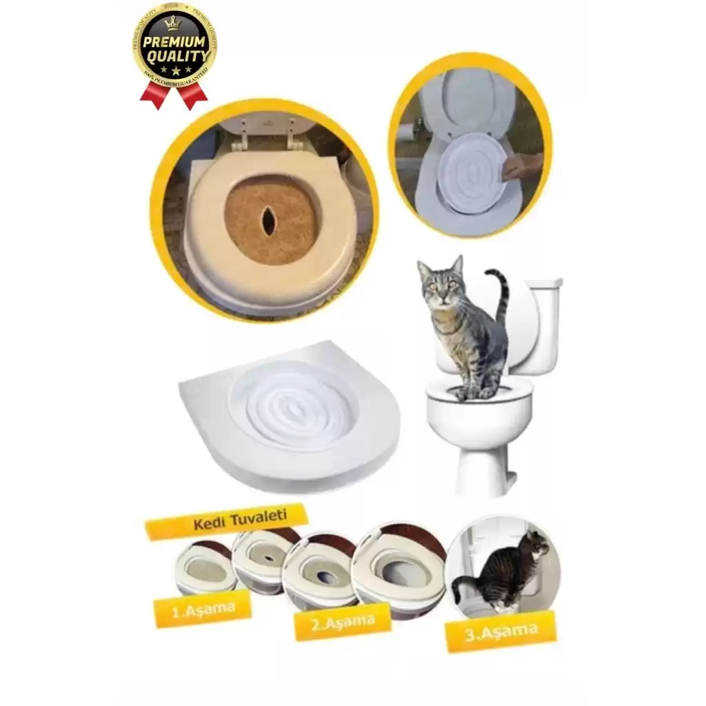 Kolay Kullanım Hijyenik Pratik Kum Kabı Yavru Yetişkin Kedi Wc Tuvalet Alıştırma Klozet Eğitim Seti
