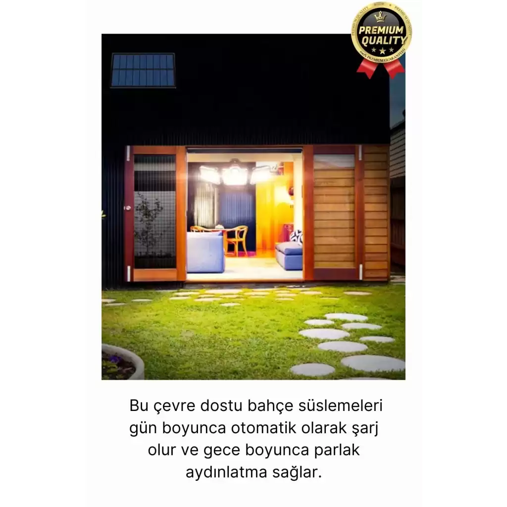 Ayarlanabilir 3 Modlu Solar Güneş Enerjili 122 Ledli Dış Mekan için Hareket Sensörlü Bahçe Lambası