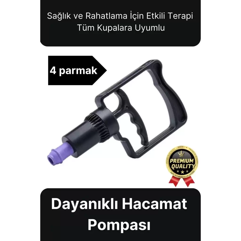 Kaliteli Dayanıklı Tüm Kupalara Uyumlu Islak Kuru Kullanım 4 Parmak Hacamat Çekme Vakum Pompası