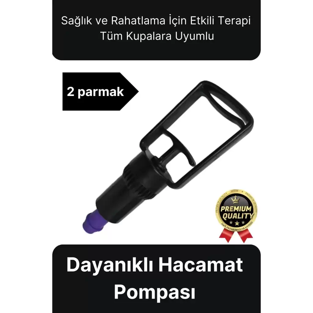 Kaliteli Dayanıklı Tüm Kupalara Uyumlu Islak Kuru Kullanım 2 Parmak Hacamat Çekme Vakum Pompası