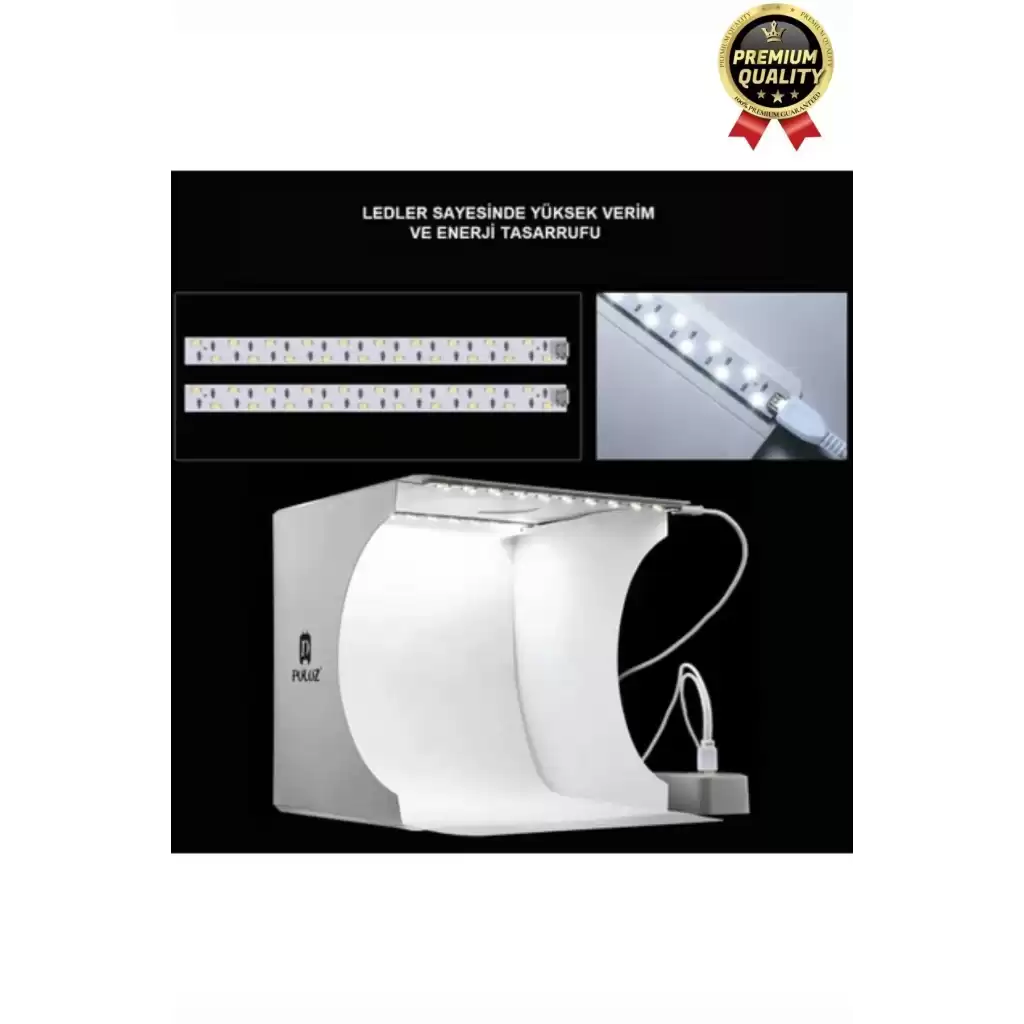 Çok Amaçlı Portatif Taşınabilir Beyaz Led Işıklı Pratik Mini Fon Fotoğraf Stüdyosu Ürün Çekim Çadırı
