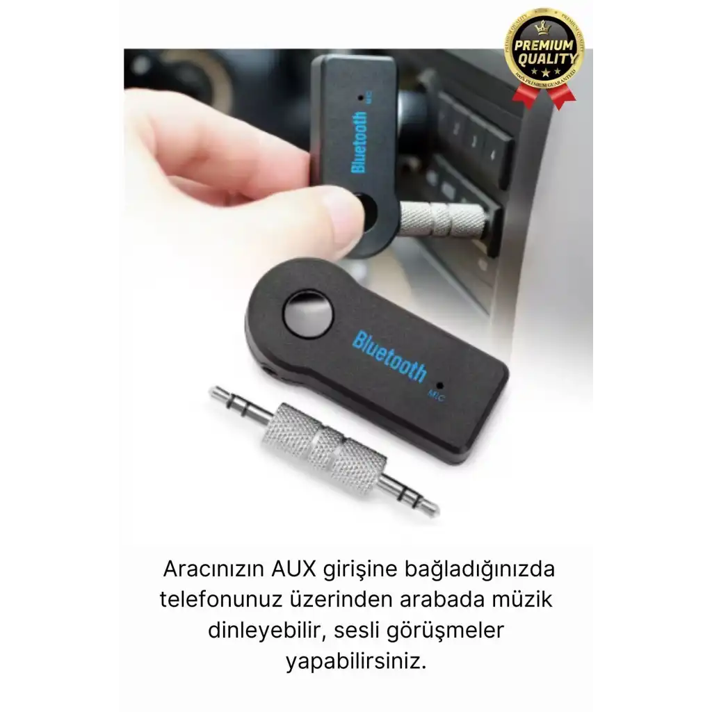 Çok Amaçlı Kablosuz Uyku Modlu 4 Saat Bataryalı Şarjlı Bluetooth Aux Müzik Ses Alıcısı Araç Kiti