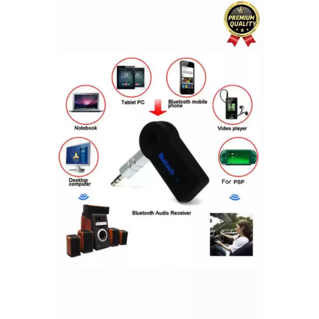 Çok Amaçlı Kablosuz Uyku Modlu 4 Saat Bataryalı Şarjlı Bluetooth Aux Müzik Ses Alıcısı Araç Kiti