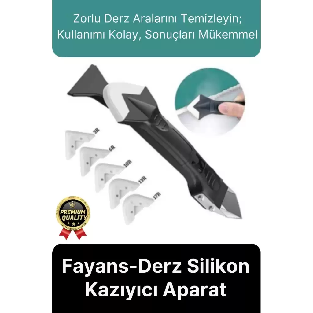 Çok Amaçlı Mutfak Banyo Fayans Derz Silikon Temizleme Kazıyıcı Sıyırıcı Ve Uygulayıcı Aparat 6 Parça