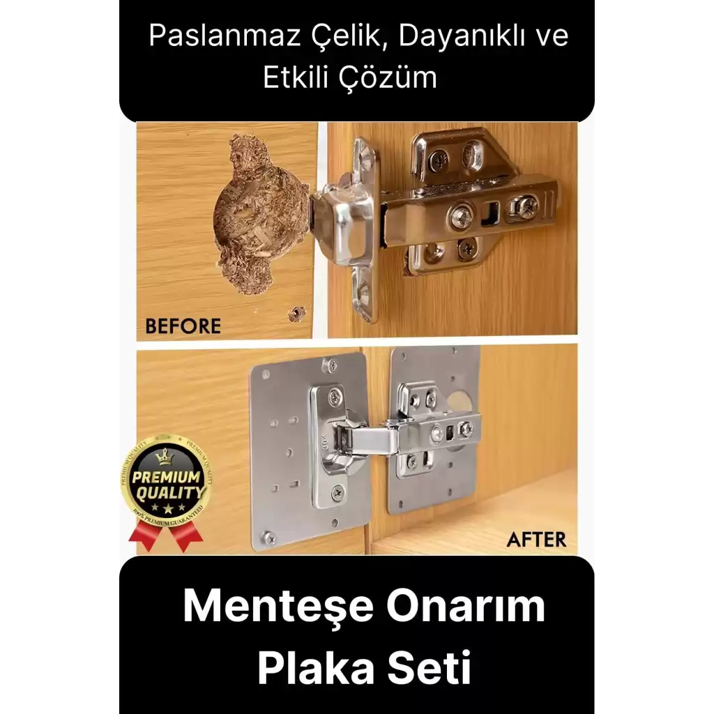 Premium Paslanmaz Çelik Mobilya Mutfak Kapı Etkili Çözüm Dayanıklı Menteşe Tamir Onarım Plaka Seti