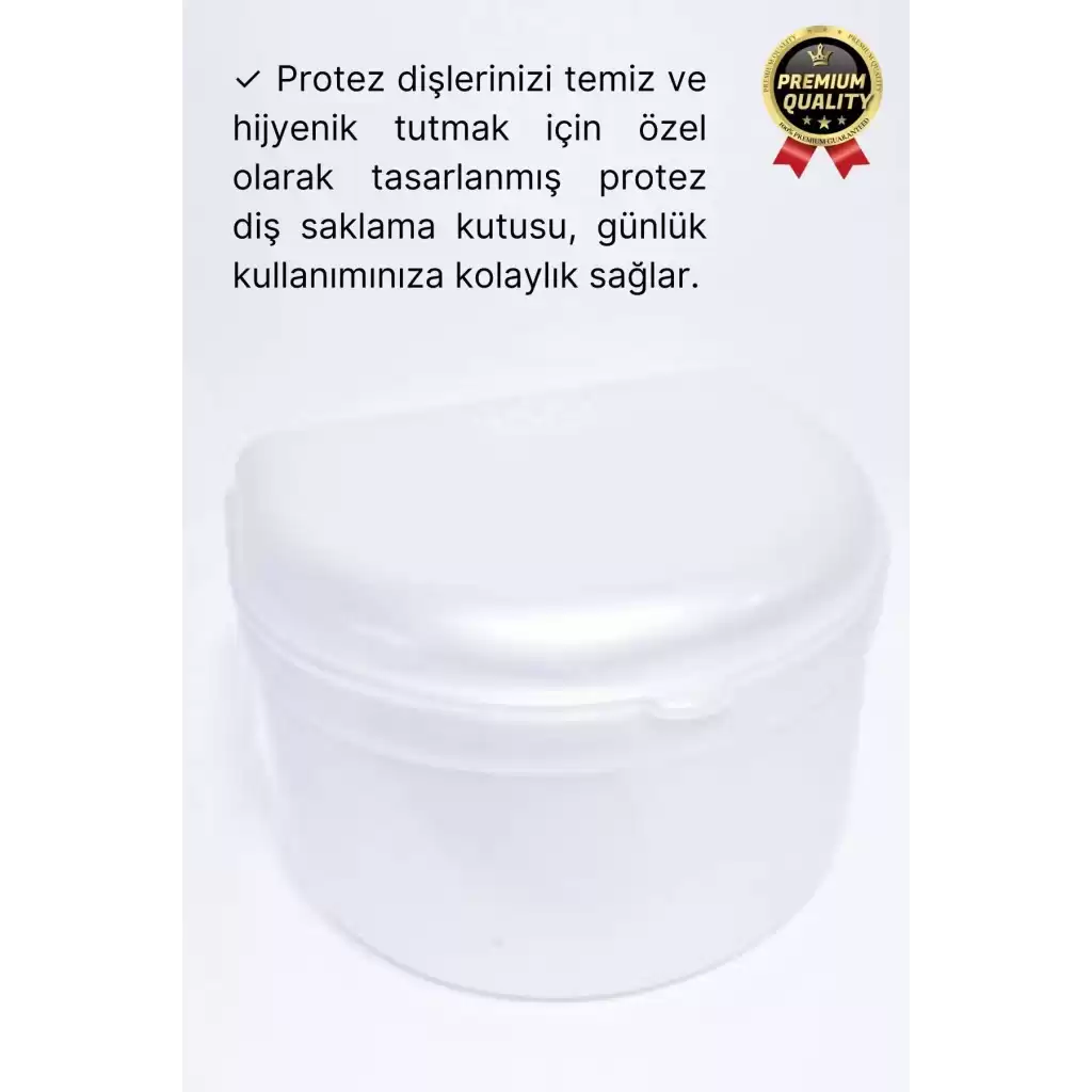 Premium Plastik Büyük Boy Hijyenik Gece Plak Protez Diş Taşıma Koruma Saklama Kutusu Kabı 1 Adet