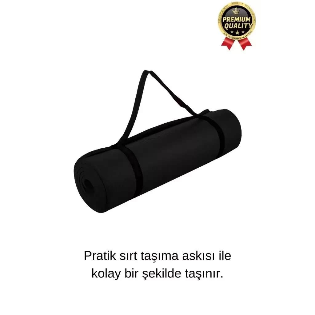 Ultra Konfor Taşıma Askılı Kalın Kaymaz Antibakteriyel Meditasyon Pilates Minderi Yoga Matı 6,5mm