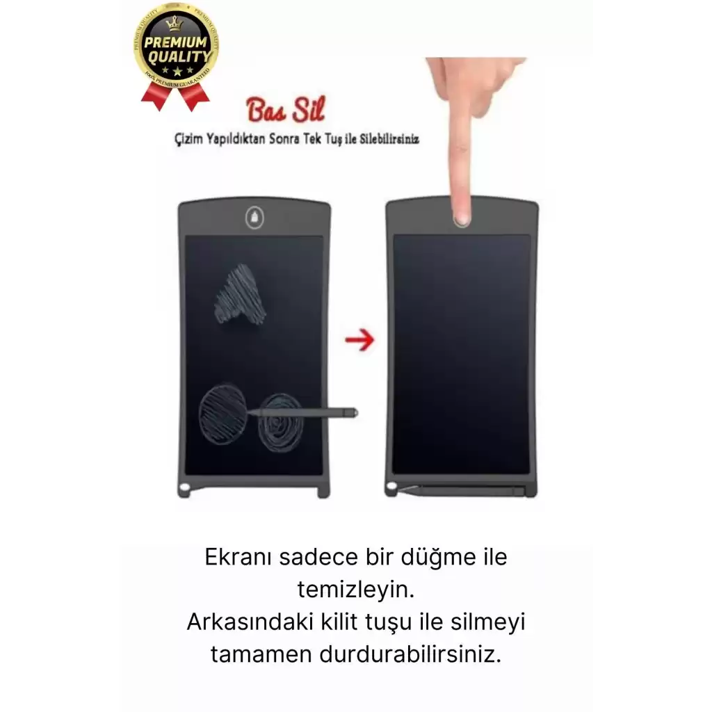 Kolay Kullanım Dayanıklı Lcd Ekranlı Kalemli Dijital Akıllı Çocuk Yazı Boyama Çizim Tableti 8,5 Inç