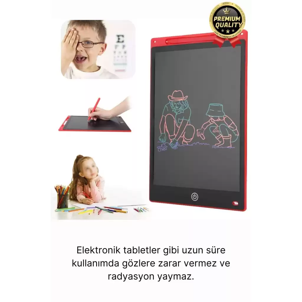 Kolay Kullanım Dayanıklı Lcd Ekranlı Kalemli Dijital Akıllı Çocuk Yazı Boyama Çizim Tableti 8,5 Inç