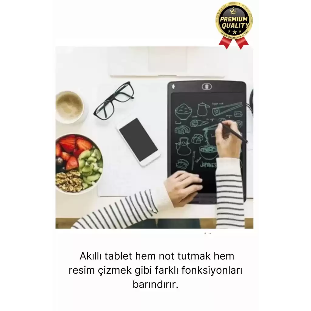 Kolay Kullanım Dayanıklı Lcd Ekranlı Kalemli Dijital Akıllı Çocuk Yazı Boyama Çizim Tableti 8,5 Inç