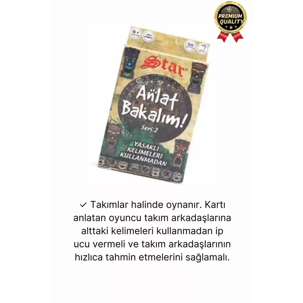Premium Eğitici Öğretici Kız Erkek Çocuk Aile Anlat Bakalım Kelime Oyunu Mini Tabu Kartları 6+ Yaş