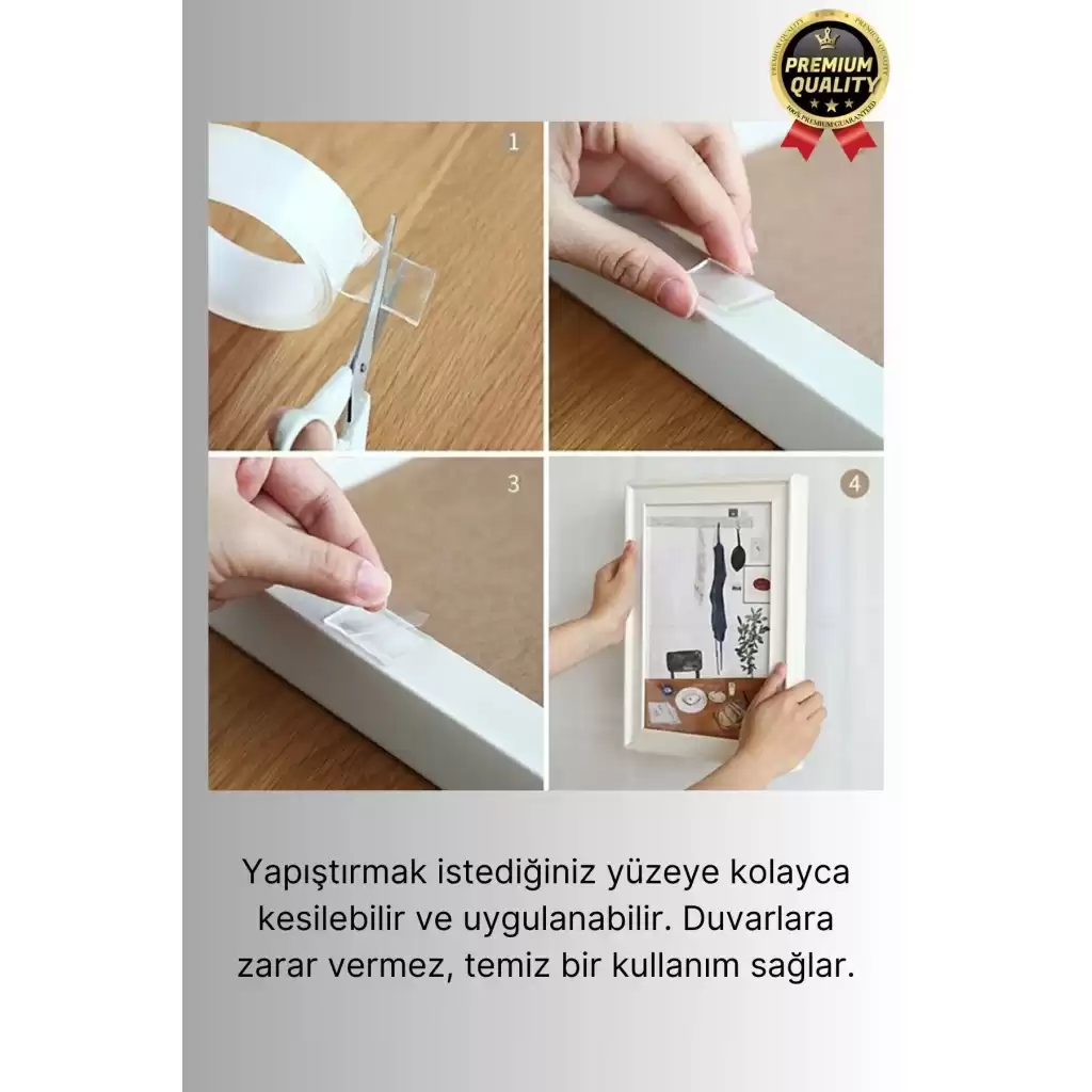 Çok Amaçlı İzolasyon Hava Su Sızdırmaz Çift Taraflı Silikon Şeffaf Nano Bant 18mm x 1.5m - 1 Adet