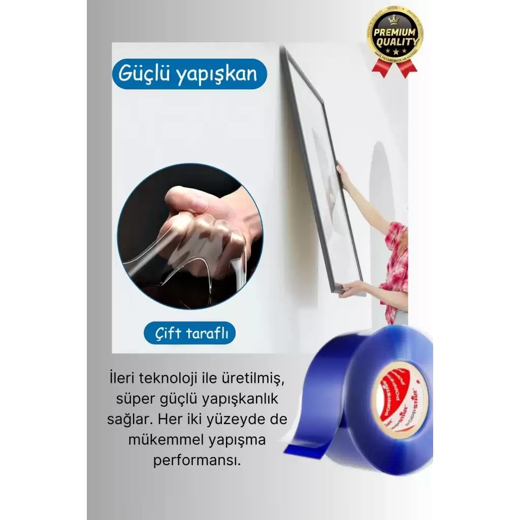 Çok Amaçlı İzolasyon Hava Su Sızdırmaz Çift Taraflı Silikon Şeffaf Nano Bant 18mm x 1.5m - 2 Adet