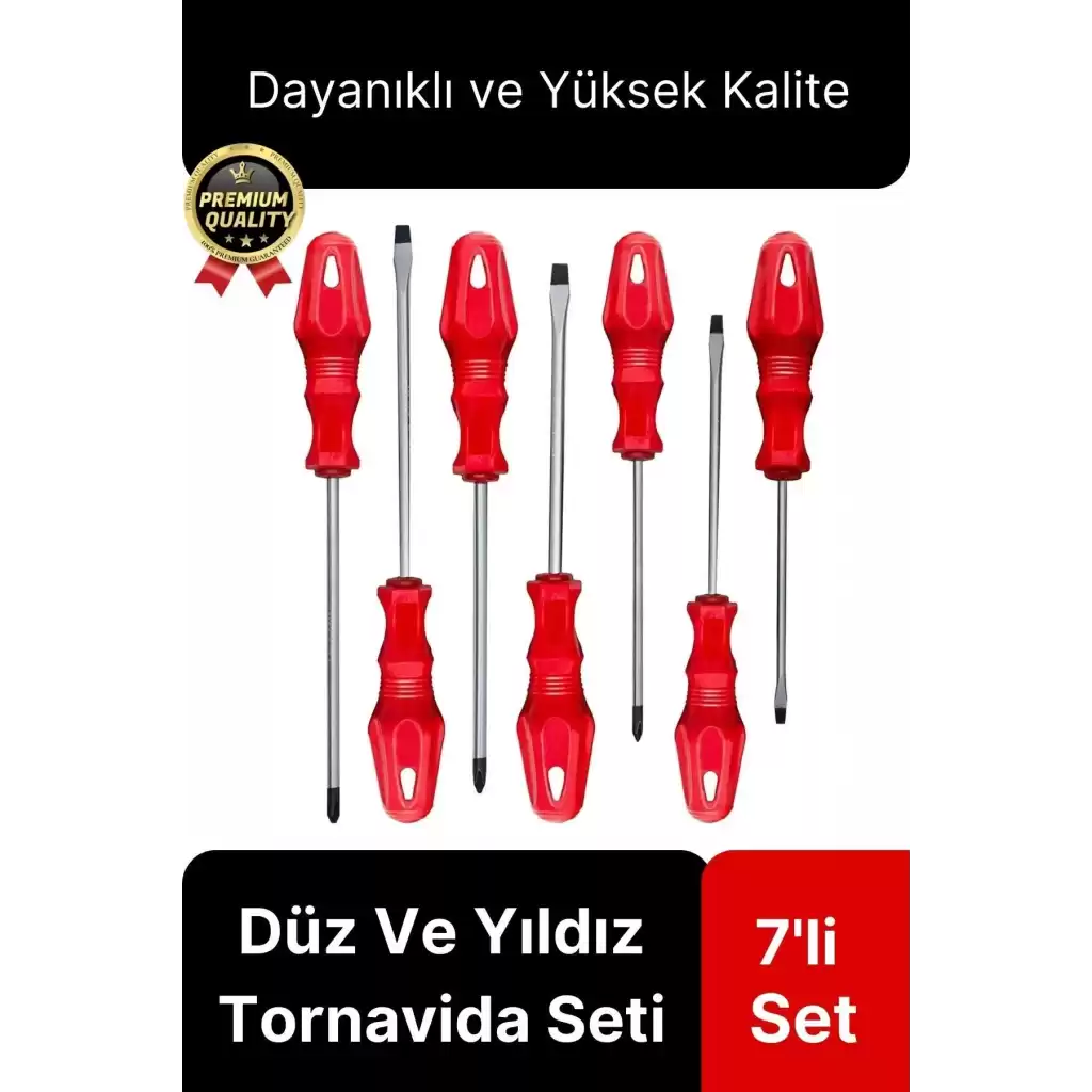 Üstün Kalite Dayanıklı Pratik Ergonomik Vidalama Tamir Tamirat Düz Ve Yıldız 7 Parça Tornavida Seti