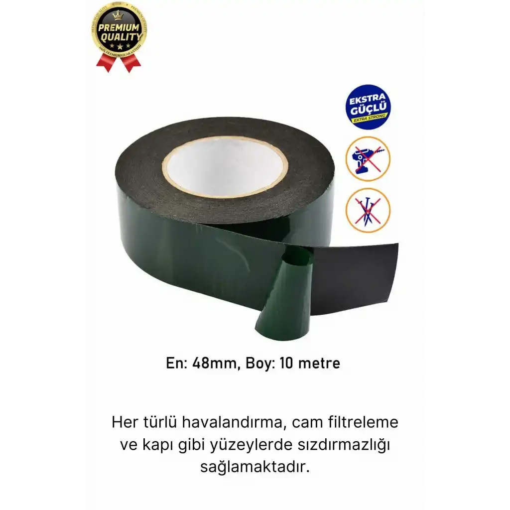 Premium Ultra Güçlü İz Bırakmaz Elastik Yapılı Çift Taraflı Akrilik Köpük Bant 36mm - 10m - 3 Adet