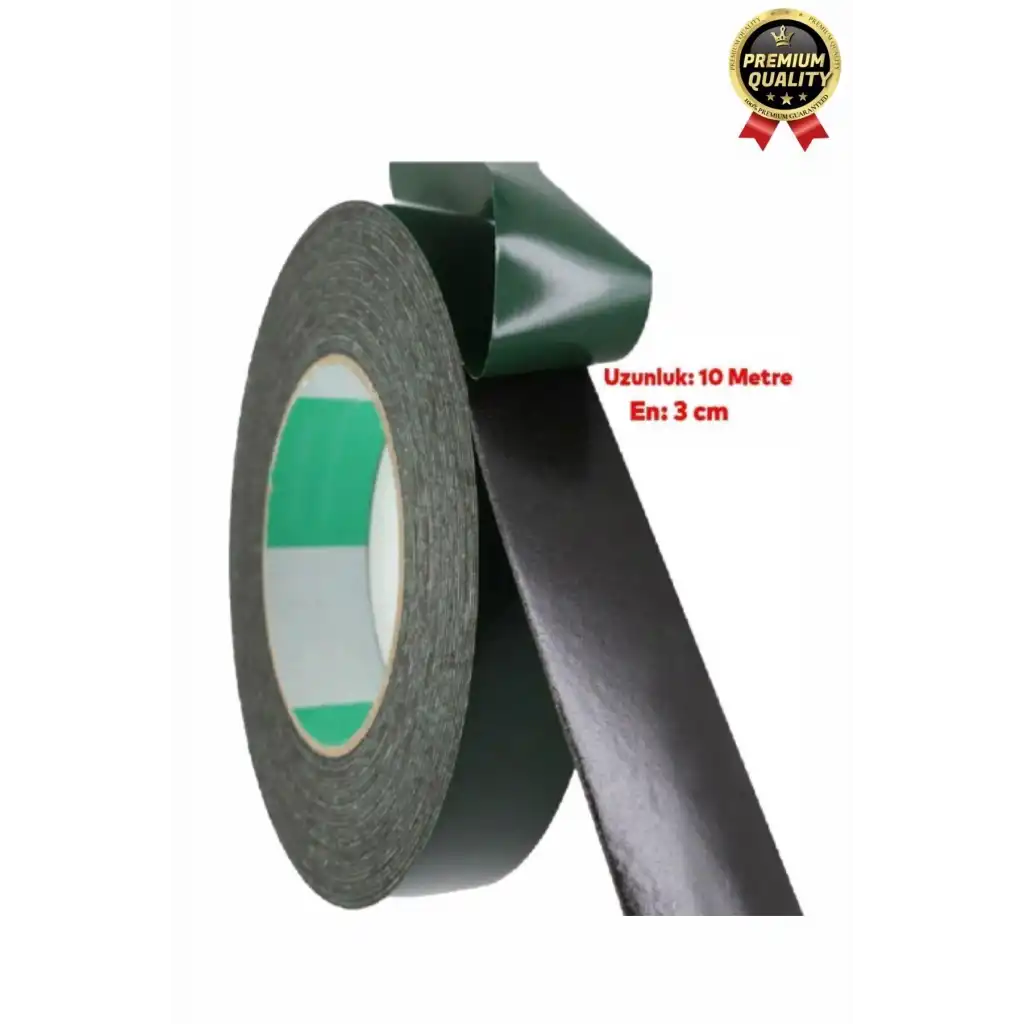 Premium Ultra Güçlü İz Bırakmaz Elastik Yapılı Çift Taraflı Akrilik Köpük Bant 36mm - 10m - 3 Adet